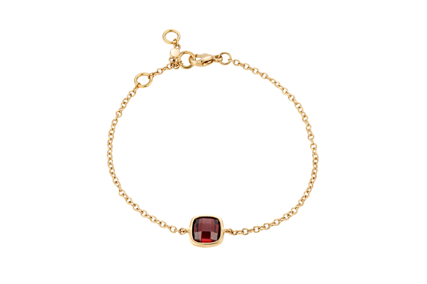 18 Carat yellow gold bracelet with garnet